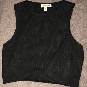 Silence & Noise Black Shimmer Crop Top, size XS